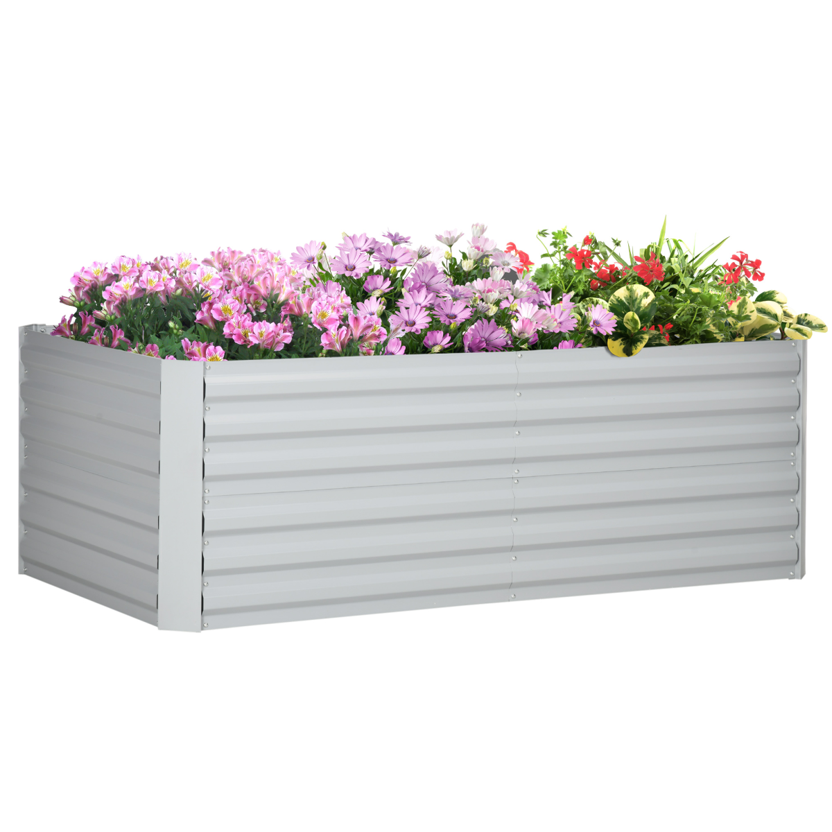 Galvanised Steel Raised Garden Bed – 180x90cm Outdoor Planter with Open Base