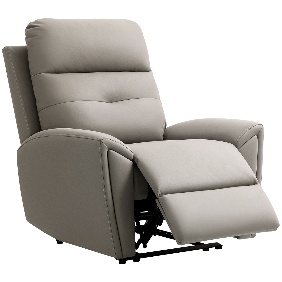 HOMCOM Grey Manual Recliner Armchair - 145° Backrest, Thick Padding